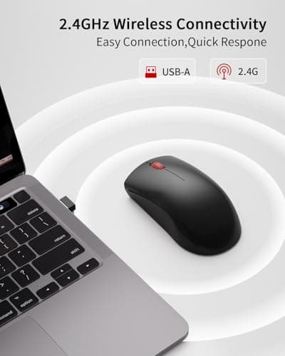 wegear USB Mouse WL150, Wireless Mouse for Laptop PC Mac, 2.4G Nano USB-A Ambidextrous Cordless Mouse, 1,000 DPI Ergonomic Portable Optical Computer Mice for Business Travel, Home Office - Thumbnail 2