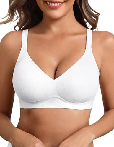Avidlove Seamless Bras for Women Buttery Soft Supportive Wireless Bralette Everyday Bras White L - Image 1