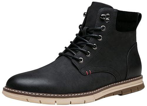 Vostey Boots for Men Casual Dress Shoes Fashion Waterproof Men's Motorcycle Boots(BMY8035A Black 8) - Image 1