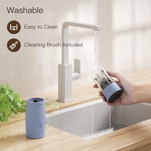 Ultrean Pepper Grinder, Rechargeable Salt and Pepper Shakers, Automatic Grinder for Kitchen,6 Adjustable Coarseness, LED Light, Christmas Gifts, Sky Blue - Thumbnail 6