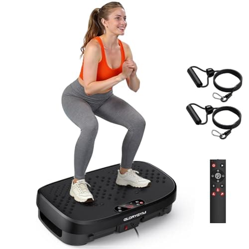 Glorygym Vibration Plate Exercise Machine - 120 Levels, 350lb Capacity, Quiet Motor with Remote Control for Home Fitness & Weight Loss