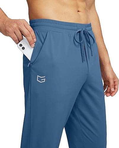 G Gradual Mens Sweatpants with 4 Pockets Tapered Track Athletic Slim Fit Pants for Running, Exercise, Workout, Gym, Slate Blue, XX-Large - Thumbnail 3
