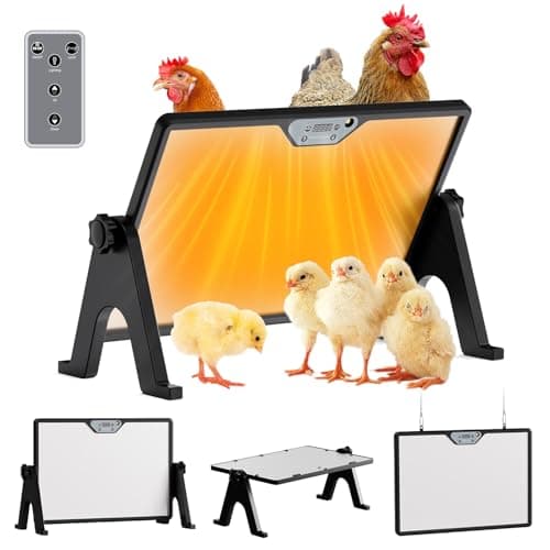 Brooder Plate for Chicks with Temp Control and Display,Dual-Sided Chicken Coop Heater with Remote,Timer Function & Cycle Work,Adjustable Angle,Safe Heater Plate for Ducks Quail Poultry Warm,13"x17" - Image 1