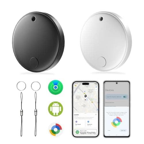 AI.QVOKA Smart Tracker Tag for iOS | Android, Item Locator Key Finder Works with Apple Find My & Google Find Hub | Bluetooth Tracker for Luggage, Keys, Wallet, Suitcases - 2 Pack - Image 1