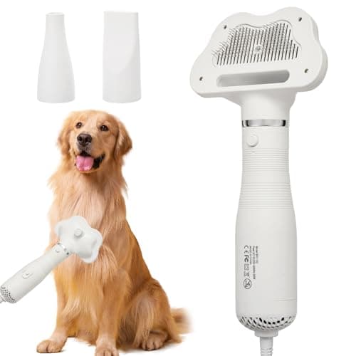 Professional Pet Grooming Dryer Brush – 3-in-1 Dog Blow Dryer with Slicker Brush, Adjustable Temp, Overheat Safe, Salon Quality - Image 1