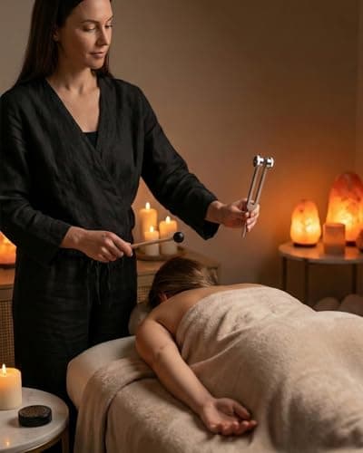 Tuning Forks for Healing Set - 128Hz, 136.1Hz, 256Hz, 384Hz for Stress Relief, Anxiety & Sleep, Healing Crystal Stone - Zen Tools, Mindfulness Yoga Accessories - Spiritual Gift - Thumbnail 6