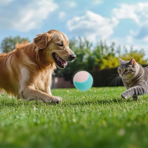 AQPU 3-Pack Tennis Ball Dog Toys with Squeaker, Interactive Fetch Play for Pets 40 lbs and Over ，Training Balls for Indoor & Outdoor Exercise, 3.28-inch (Pink Blue, 18PCS) - Image 1