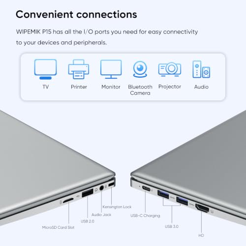 2026 Lightweight15.6” Laptop 16GB RAM 256GB SSD for Work School Home,Silver - Thumbnail 6
