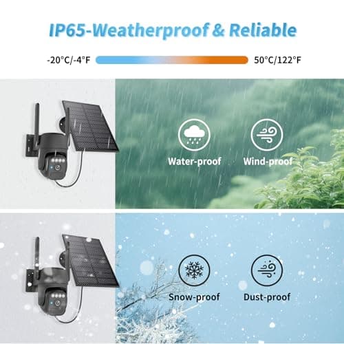 WY-LINK Solar Camera Outdoor Wireless, 360° Cameras for Home Security, Two-Way Talk, Auto Tracking, Light Alarm, Color Night Vision - Thumbnail 4