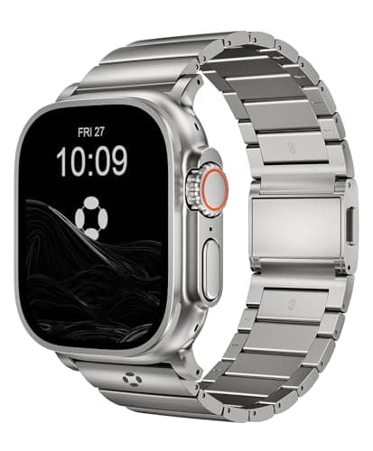 FiNESTONE CRNS02 Titanium Band Compatible with Apple Watch Ultra 3/2/1 49mm & Series 11/10 46mm,Anti-Stratch & Adjustable Magnetic Metal Watch Band,Premium Color Match,Valentine Gifts for Men - Image 1