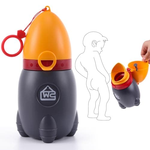 2025 Upgraded Travel Urinal for Kids,Rocket Toys Portable Emergency Urinal for Toddler,Light and Easy to Carry,Suitable for Car,Travel,Camping and Children's Urinal Potty Training(Vitality Orange) - Image 1