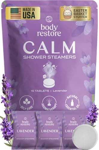 Body Restore Shower Steamers Aromatherapy 15 Pack – Easter Basket Stuffers, Easter & Birthday Gifts for Women & Men, Girls & Boys, Stress Relief & Relaxation Self Care – Lavender - Image 1