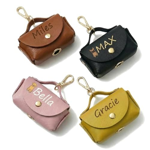Custom Dog Name Poop Bag Holder for Leash, Large Opening Easy Pull Out Dog Waste Bag Dispenser with Used Bag Carrier Compartment, Perfect Gifts for Dog Owners Suitable for Any Retractable Leash - Image 1