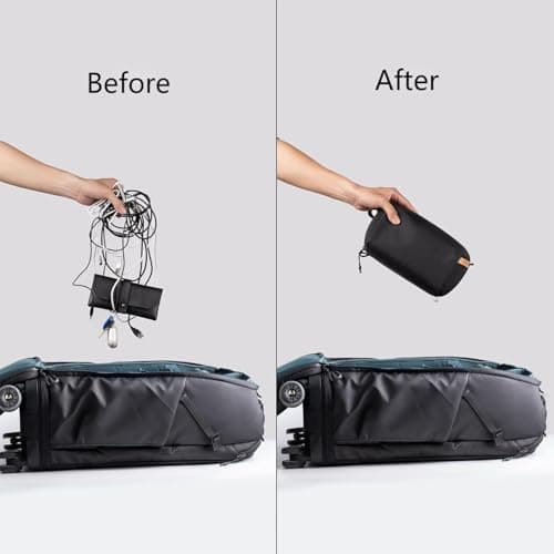 PGYTECH Travel Tech Organizer, Waterproof Tech Pouch, Electronics Accessories Organizer Travel Carrying Case, Organizer Bag for Cables, Cord, Phone Batteries, Charger,Photography SD Card, Black - Thumbnail 5