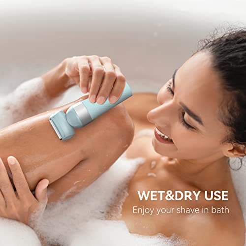 unibono 3-in-1 Electric Razor for Women,Dual-Foil Electric Shaver for Woman Face,Legs,Armpit,Rechargeable Bikini Trimmer,3-,Intimate Shaver with Illumination,Public Hair Trimmer Women (Light Blue) - Thumbnail 6