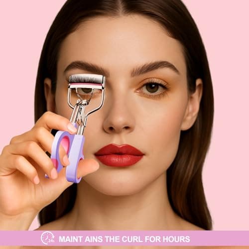 Eye Lash Curler with 6 Replacement Pads, Whalrace Eyelash Curlers Superior Curling Effect, Beautiful and Easy to Identify, Valentine's Day Gift for Her, Beauty Enthusiasts -Rose Gold Purple Red - Thumbnail 6