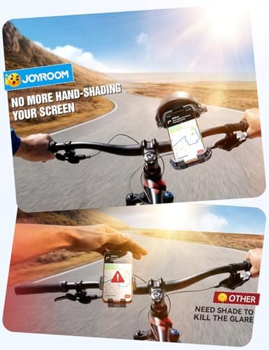 JOYROOM Bike Phone Holder Mount, [All-Weather Sunshade] [1s Quick Lock] Phone Mount for Bike Scooter Ebike, Bicycle Cell Phone Holder Clip for iPhone 17 16 15 Pro Max S26, More 4.7-7" Smartphones - Thumbnail 4