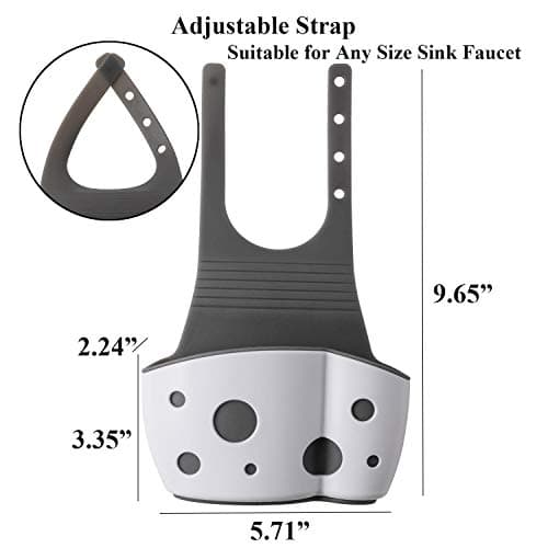 UNIKON 2 Pack Sink Caddy Sponge Holder Organizer, Hanging Kitchen Adjustable Strap Faucet Caddy, White - Thumbnail 3