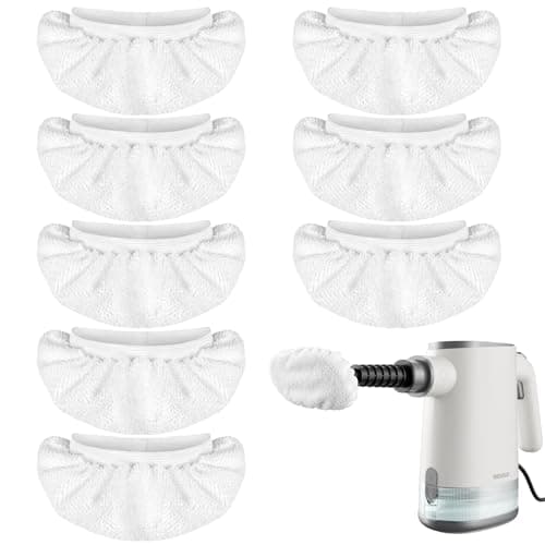 TEEVOGO 8 Pack Universal Microfiber Cloths for Handheld Steam Cleaner, Double-Layered Reusable & Washable Pads, Compatible with Bissell SteamShot, Wagner, PurSteam, McCulloch, Dupray and More - Image 1