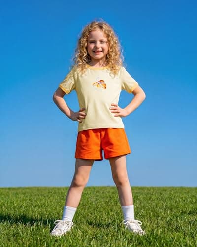 Stelle Girls Graphic Tees Short Sleeve Girls Shirts Cute Tops Crew Neck Casual Basic Summer T-Shirt for Kids Teen 14-15 Years(Butter Croissant|Vanilla,XXL) - Thumbnail 5