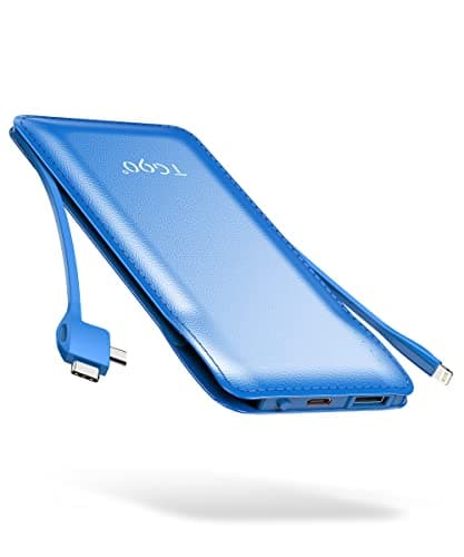 TG90° 10000mah Power Bank Portable Charger with Built-in Cables(No AC Plug), Portable Phone Charger Battery Backup Compatible with iPhone 17 16 15 14 13 12 and Android Phones - Image 1