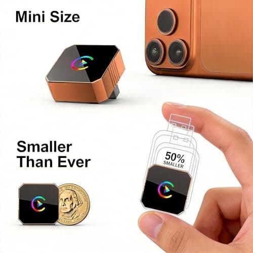 fintaps 2026 Mini Wireless CarPlay Adapter for iPhone,2-in-1 Wired to Wireless for Android&CarPlay Auto,Plug and Play Fast & Stable Connection,Zero Delay Car Play for iOS 10+, Android 11+ - Thumbnail 4