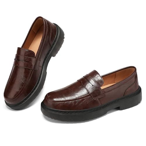 BEAUSEEN Women's Penny Loafers Slip On Comfortable & Lightweight Driving Moccasins Casual Office Work Flats Cute Business Dress Shoes, Coffee, 10.5 US - Image 1