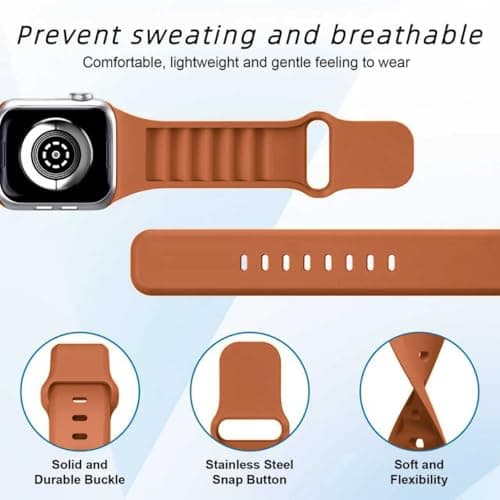 8 Pack Sport Bands Compatible with Apple Watch Bands 40mm 38mm 41mm 42mm 44mm 45mm 49mm 46mm for Women Men,Silicone Waterproof Strap for iWatch Apple Watch Series11 10 9 Ultra 8 7 6 5 4 3 2 1 SE - Thumbnail 2