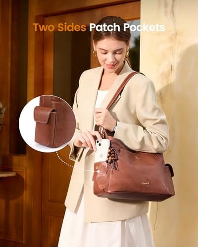 LOVEVOOK Hobo Purses for Women,Soft Faux Leather Crossbody Purse with Tassel Charms,Women's Shoulder Handbags for Daily - Thumbnail 5