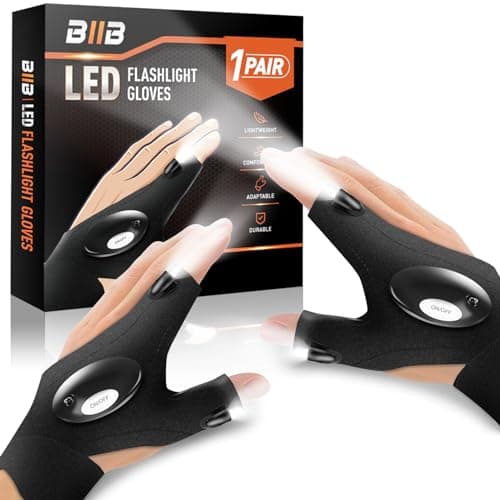 BIIB LED Flashlight Gloves Gifts for Men, Mens Gifts for Dad Him Grandpa Husband, Birthday Gift for Men, Fathers Day Dad Gift from Daughter Wife, Tools Cool Gadgets, Camping Essentials - Image 1