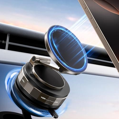 TECKNET Vacuum Magnetic Phone Holder - Upgraded 360° Adjustable Nano Gel Suction Cup Phone Holder for MagSafe, Car Mount for Car/Gym/Kitchen, Compatible with iPhone, Android and All Smartphones - Image 1