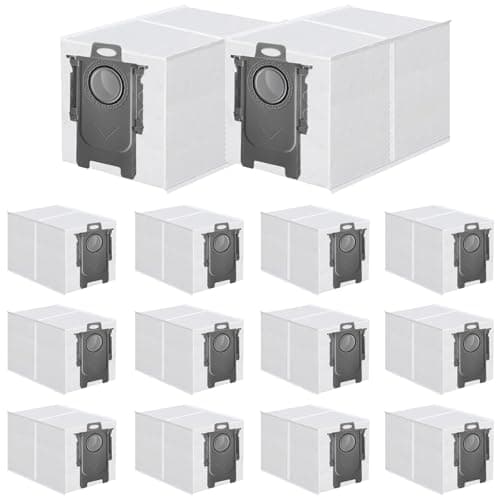 ApexOne 14 Pack Dust Bags for Roborock QV 35A, Qrevo S5V, Saros 20/10/10R/Z70, Qrevo Series, Qrevo Edge S5A, Qrevo Curv 2 Flow/CurvX/Curv/Curv S5X, S8 MaxV Ultra Robot Vacuum Cleaner, 3.2L Capacity