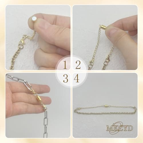 MKCYD Necklace Extender with Magnetic Clasps, Gold Magnetic Necklace Clasps and Closures with Necklace Extenders for Women - Thumbnail 6