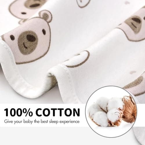 ANYEDDE Baby Swaddle 3-6 Month - Arms Up Swaddles, Baby Transitional Swaddle Sleep Sack for Newborn, Cuff Removable Design, Cute Little Bear Breathable Cotton Newborn Transition Sacks - Thumbnail 5
