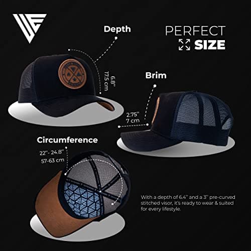 Urban Effort Mesh Trucker Hat,Men and Womens Trucker Hats with Adjustable Strap,Baseball Snapback Closure for Mountaining,Hunting&Hiking (Black) - Thumbnail 6