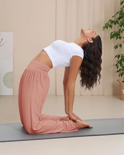 Stelle Wide Leg Lounge Pants for Women Casual Loose Yoga Sweatpants Comfy High Waisted Flowy Pants 26/28/30 Inseam Pink - Thumbnail 3