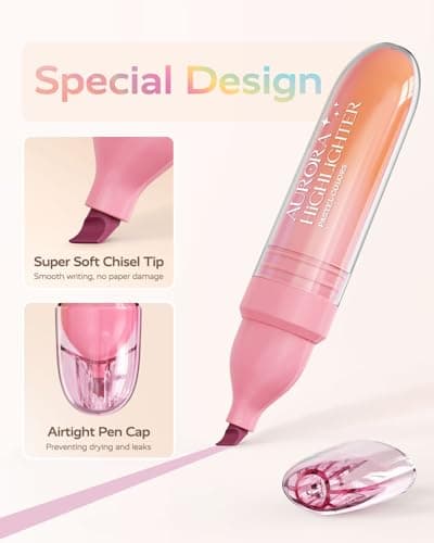 Four Candies 12 Pcs Highlighters Assorted Colors, Cute Pastel Highlighter Set, Dry Quickly, Soft Chisel Tip, No Bleed Highlighter, Aesthetic Highlighters fo Purple Christmas Gifts - Thumbnail 6