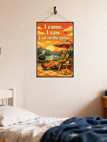 I Came I Saw I Sat On The Patio Vintage Metal Tin Sign 8x12 Inch Funny Outdoor Wall Decor Retro Backyard Porch Deck Garden Bar Patio Life Artwork - Image 1