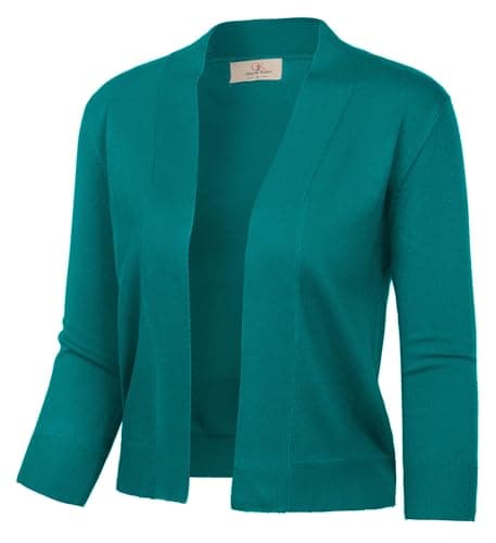 GRACE KARIN Women Green Cardigan Sweaters Lightweight Cropped Cardigans Bolero Shrug for Dresses - Image 1