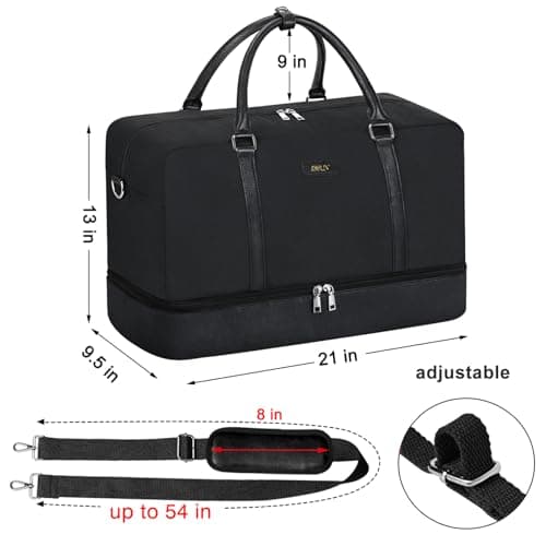 IBFUN Weekender Bags for Women, 21" Weekender Travel Bag, Travel Duffle Bag with Shoe Compartment Carry on Overnight Duffel Bag for Weekend Travel Business Trip - Thumbnail 4