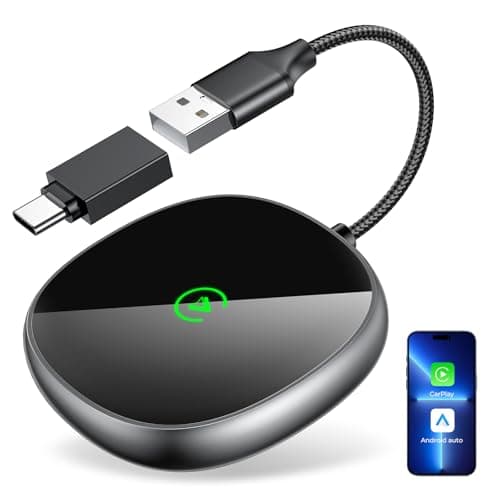 Wireless Carplay Adapter for iPhone & Android Auto 2-in-1, Stable, Plug & Play Low Delay Carplay Wireless Adapter Convert Wired to Wireless Apple Car Play Dongle for iOS 10+/Android 11+ (Grey) - Image 1