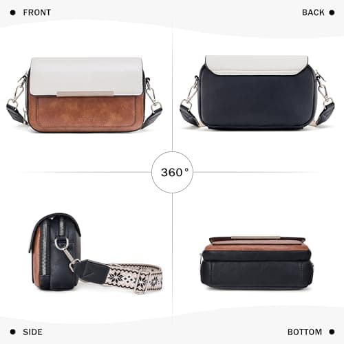 Roulens Crossbody Bags for Women Small Crossbody Wallet Purses with 6 Card Slots, Leather Shoulder Handbags, Perfect for Daily Use/Travel - Thumbnail 5