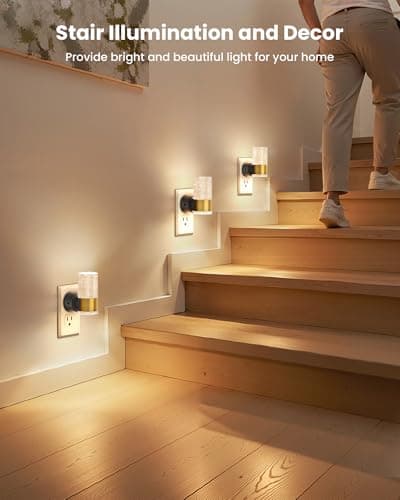 VOLISUN LED Night Lights Plug into Wall, Dimmable Night Light 3 CCT & 5 Brightness Levels, Acrylic Bubble Nightlight with Dusk to Dawn Sensor for Hallway, Bathroom, Stair, Nursery Gold 4 Pack - Thumbnail 5