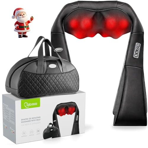 cotsoco Neck Massager,Shiatsu Shoulder and Back Massager with Heat, Electric Deep Tissue Massage Pillow for Body Muscle Pain Relief,Best Gifts Mom Dad Women Men,Home, Office Car Use - Image 1