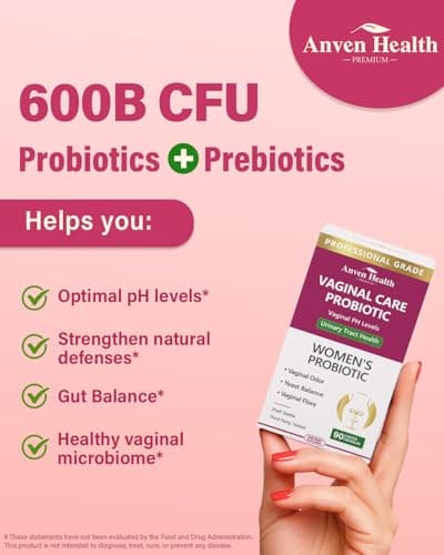 Anven Health Vaginal Probiotics for Women pH Balance with Prebiotics - 60 Billion CFU for Odor, Yeast & Digestion - Cranberry for Urinary Tract & Hormonal Balance - Vegan & Non-GMO | 90 Capsules - Thumbnail 4