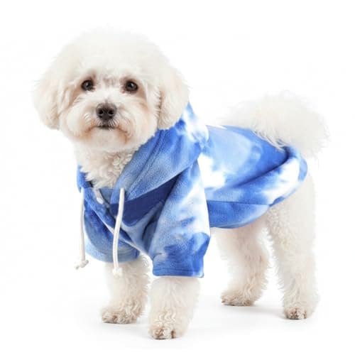 Mklhgty Tie Dye Dog Hoodie, Winter Coat for Small Dogs - Ultra-Soft Adjustable Warm Hood, Breathable Comfort Fabric for Daily Use - Image 1