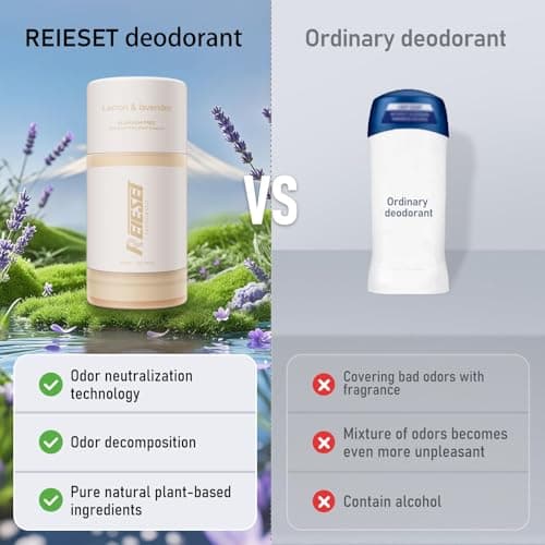 Reieset Natural Deodorant with Naturally Derived Ingredients Deodorant for Women and Men,Aluminum Free,72 Hour Odor Control,Lavender and lemon scent - Thumbnail 3