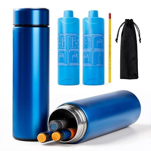 Insulin Cooler Travel Case TSA Approved, Portable Medication Cooler for 3–4 Pens, Refrigerated Medicine Case for Diabetic Supplies, Medicine Organizer with Reusable Ice Pack (Blue) - Image 1