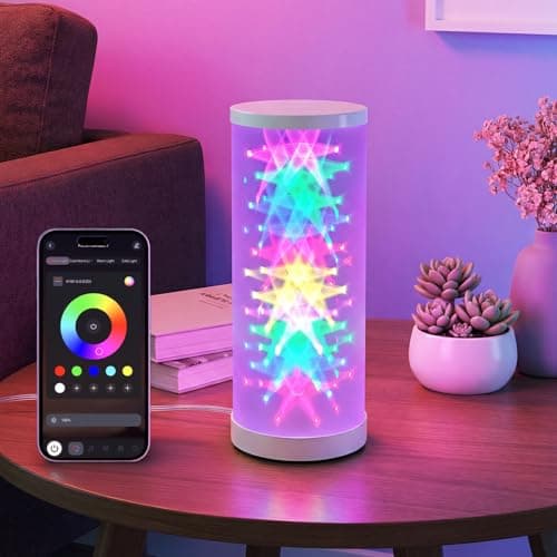 WORLD WIN Prism Glow RGB Table Lamp - Smart Color Changing Night Light for Bedroom, Living Room & Gaming Setup, 16 Million DIY Colors, App Control Lamp for Home Desk Decor (Christmas Tree, White)