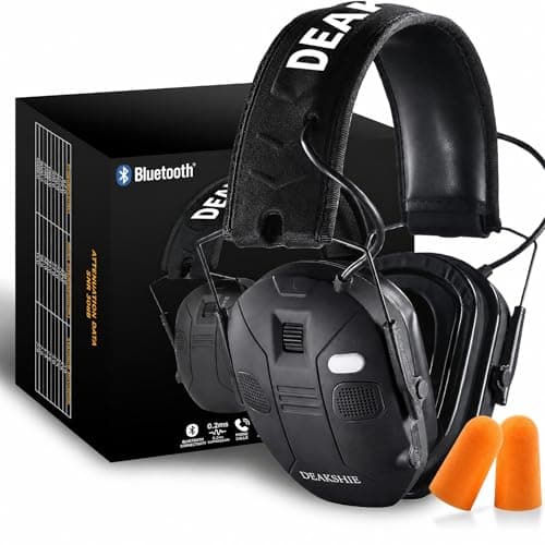 DEAKSHIE Electronic Shooting Ear Protection with Bluetooth, 6X Sound Amplification, 4-Mic 360° Hearing Enhancement, 30dB SNR, Gel Ear Pads for Long Range Comfort – Gun Range & Hunting